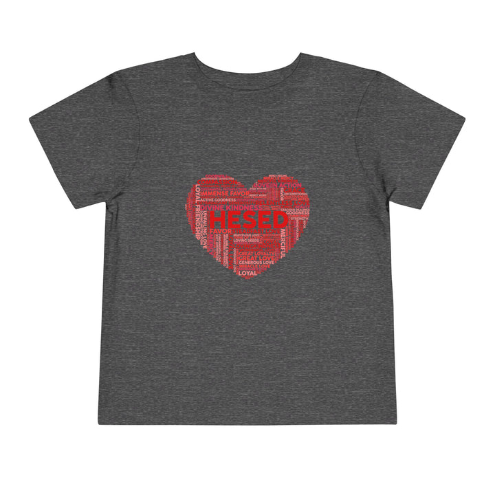 Hesed Heart Cloud Toddler Tee Kids clothes Dark Heather Grey 2T 