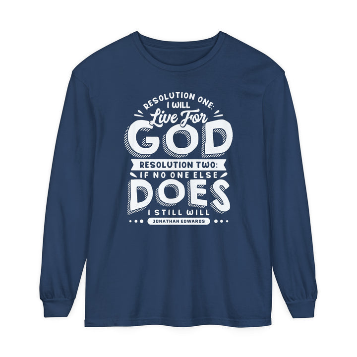 Live For God Long Sleeve Shirt Long-sleeve Midnight S 