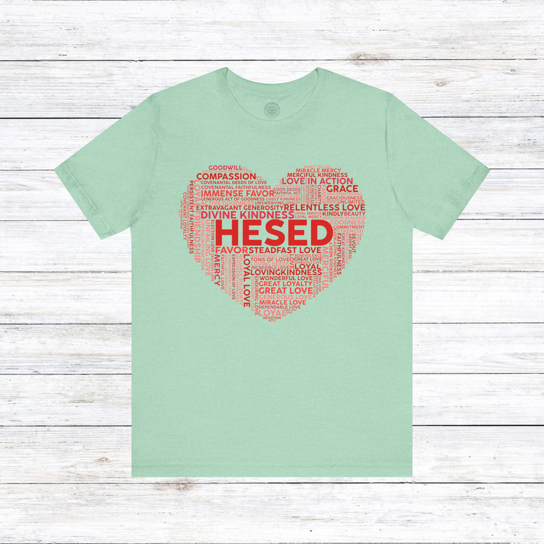 Hesed Heart Cloud Unisex T-Shirt T-Shirt Heather Mint M 