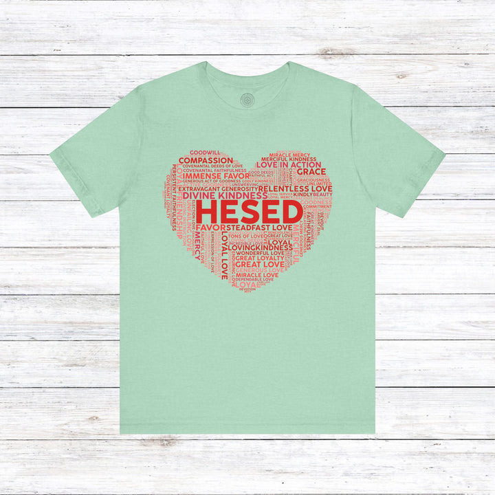 Hesed Heart Cloud Unisex T-Shirt T-Shirt Heather Mint M 