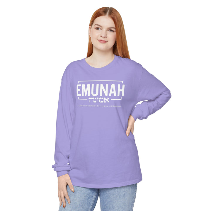 Emunah Faith That Trusts Long Sleeve Shirt Long-sleeve Violet S 