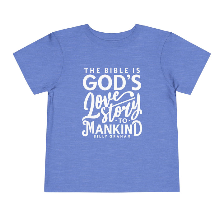 God's Love Story Toddler Tee Kids clothes Heather Columbia Blue 2T 