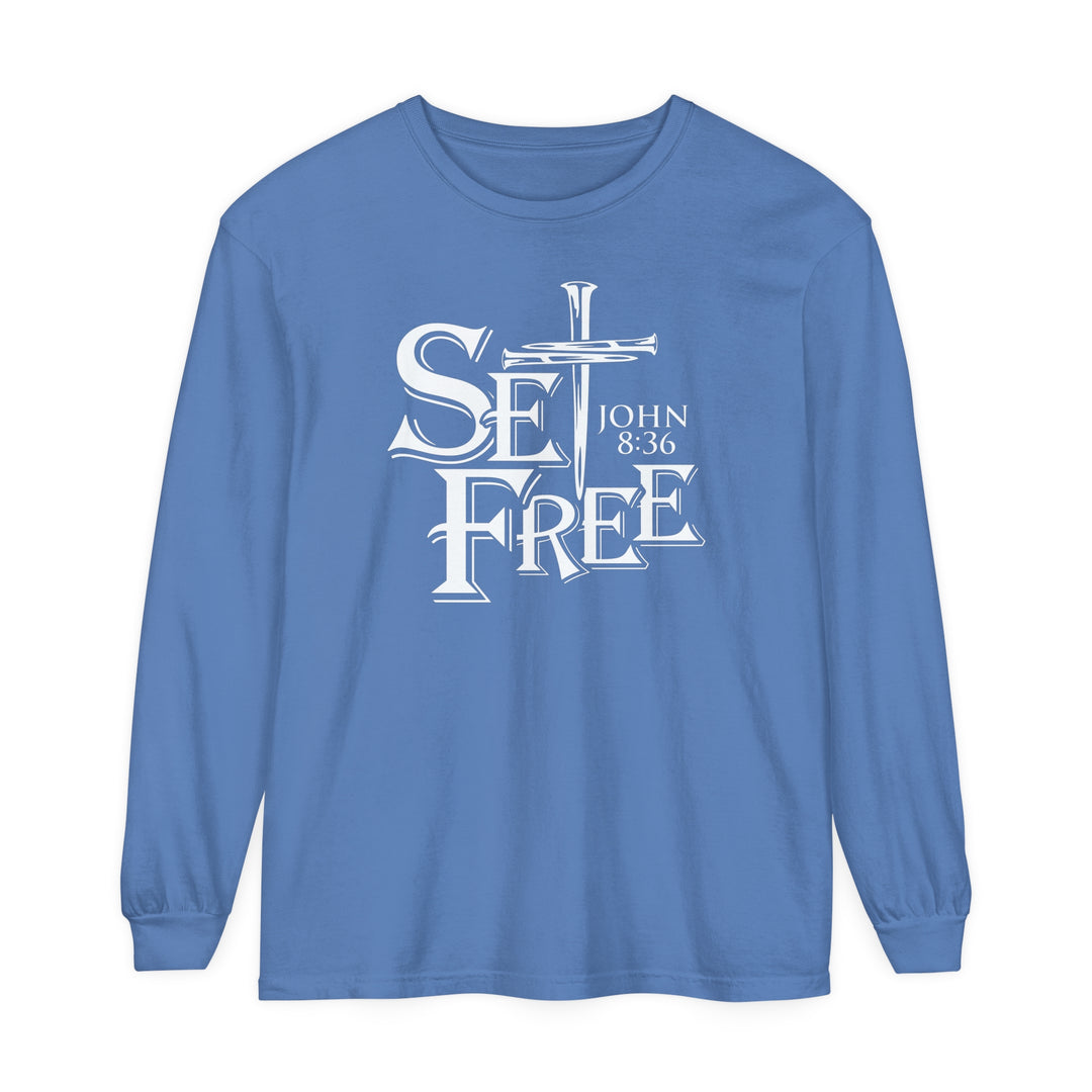 Set Free Long Sleeve Shirt Long-sleeve Flo Blue S 