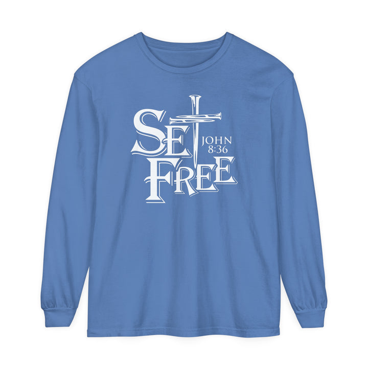 Set Free Long Sleeve Shirt Long-sleeve Flo Blue S 