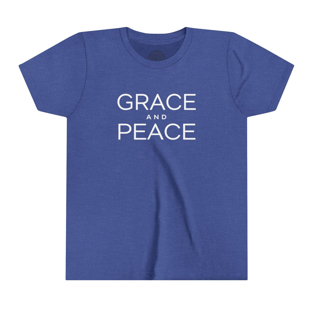 Grace and Peace Youth T-shirt Kids clothes Heather True Royal S 