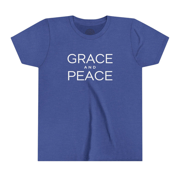 Grace and Peace Youth T-shirt Kids clothes Heather True Royal S 