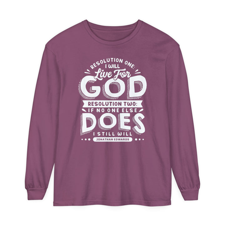 Live For God Long Sleeve Shirt Long-sleeve Berry S 