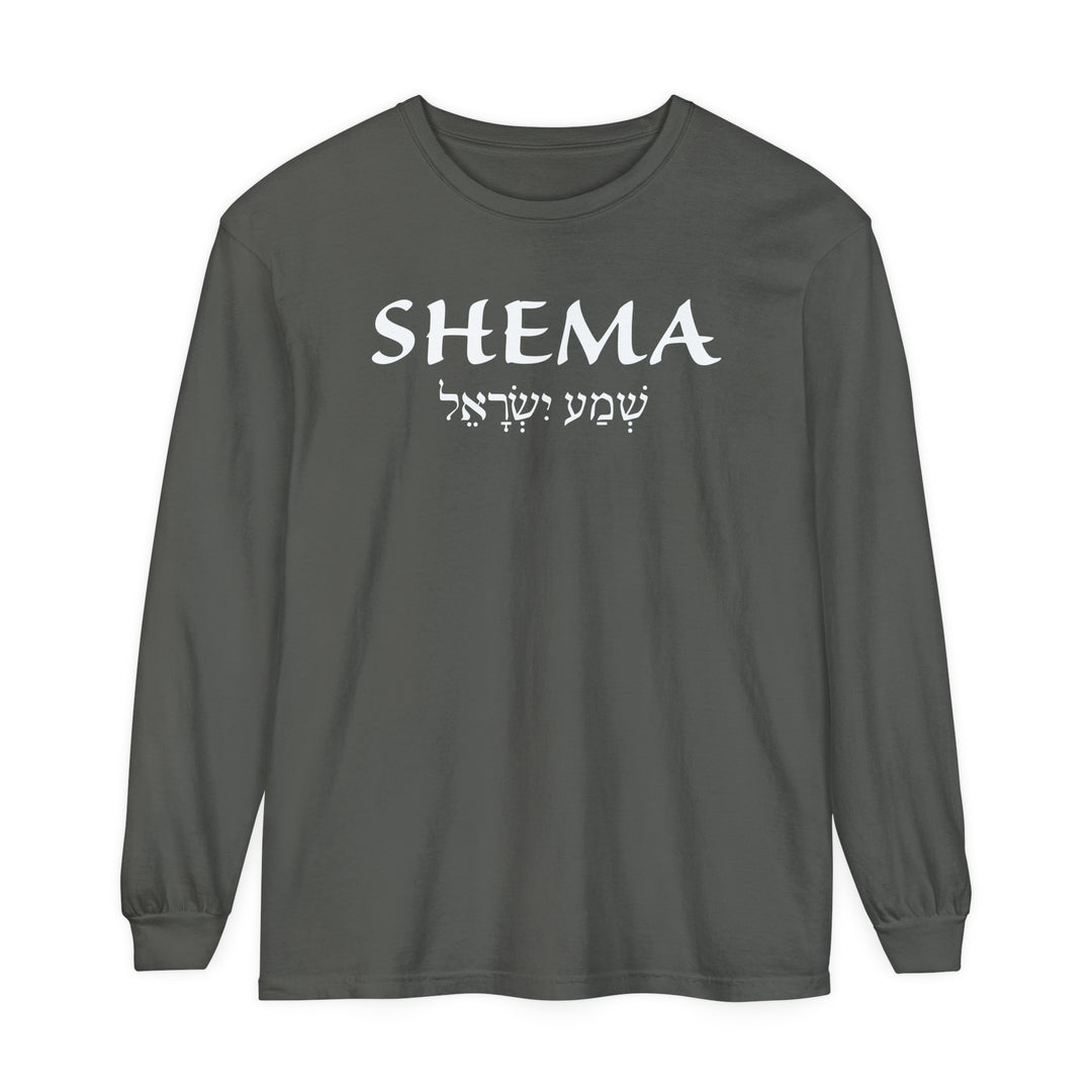 Shema Hebrew Long Sleeve Shirt Long-sleeve Pepper S 