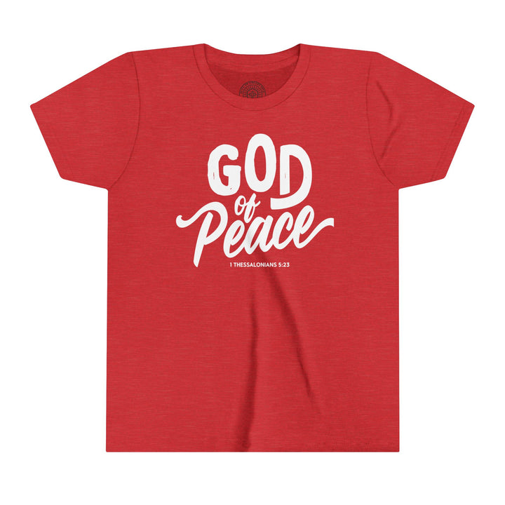 God of Peace Youth T-shirt Kids clothes Heather Red S 