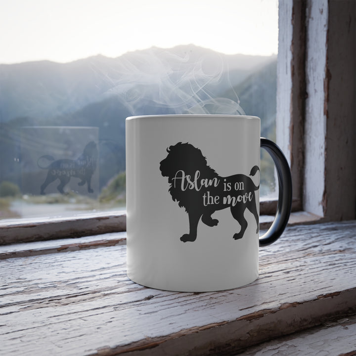 Christian Coffee Mug Aslan Is On The Move Color Morphing Mug   