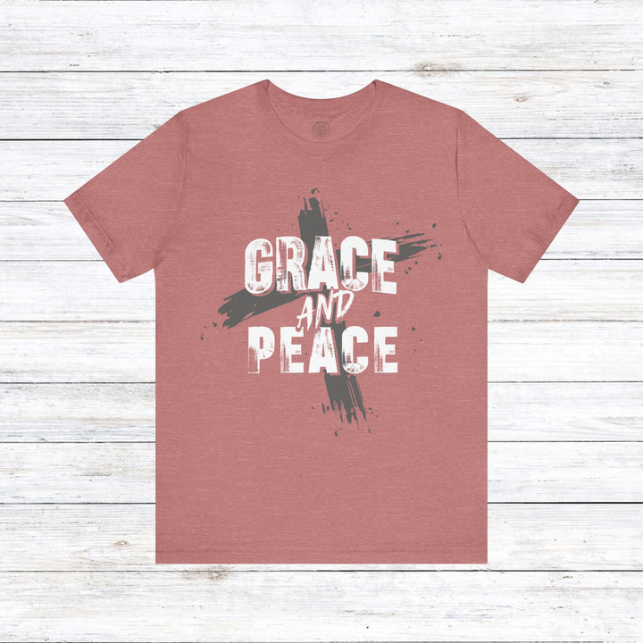 Grace and Peace Unisex T-Shirt T-Shirt Heather Mauve S 