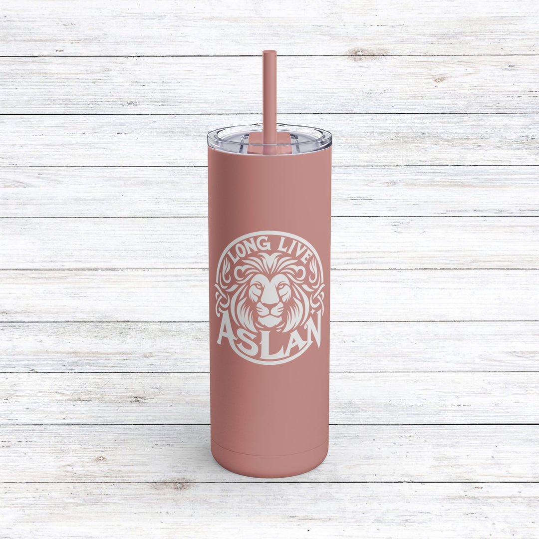 Christian Tumbler Long Live Aslan Mug Dusty Rose 20oz Matte