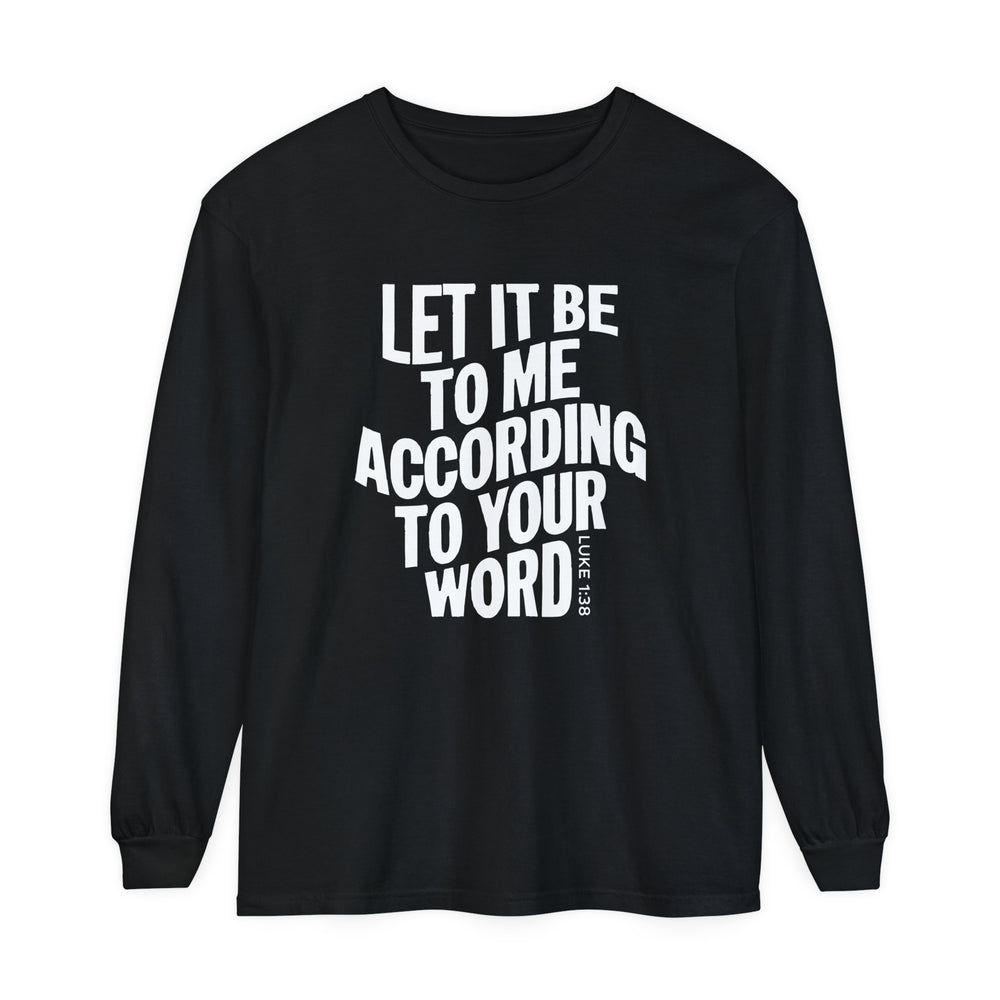 According To Your Word Long Sleeve Shirt Long-sleeve Black S 