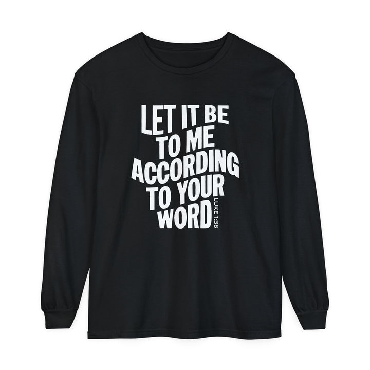 According To Your Word Long Sleeve Shirt Long-sleeve Black S 