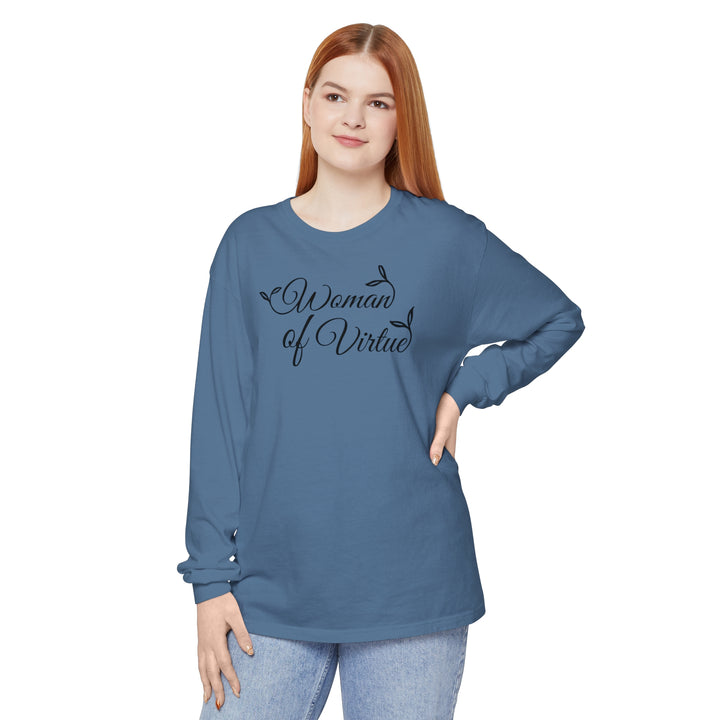 Woman of Virtue Long Sleeve Shirt Long-sleeve Blue Jean S 