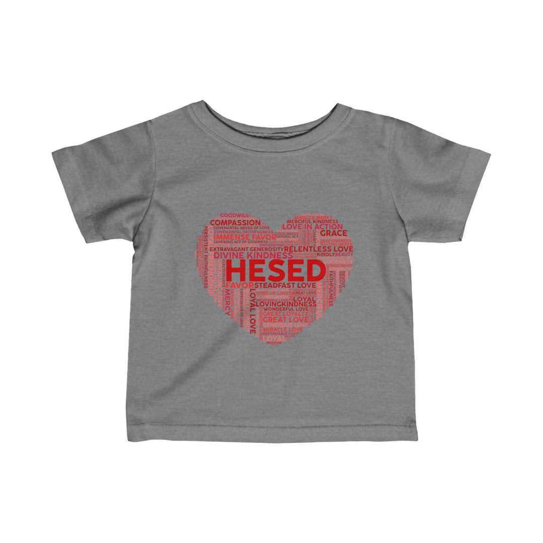 Hesed Heart Cloud Baby Tee Kids clothes Granite Heather 6M 