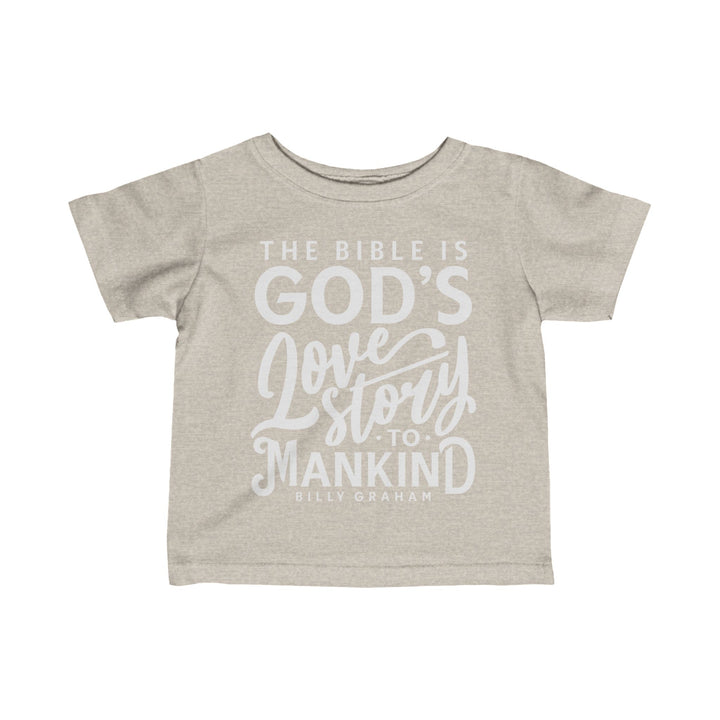 God's Love Story Baby Tee Kids clothes Natural Heather 6M 