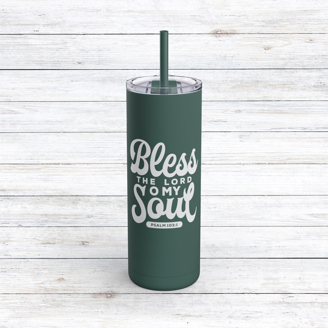 Christian Tumbler Bless The Lord Mug Deep Teal 20oz Matte