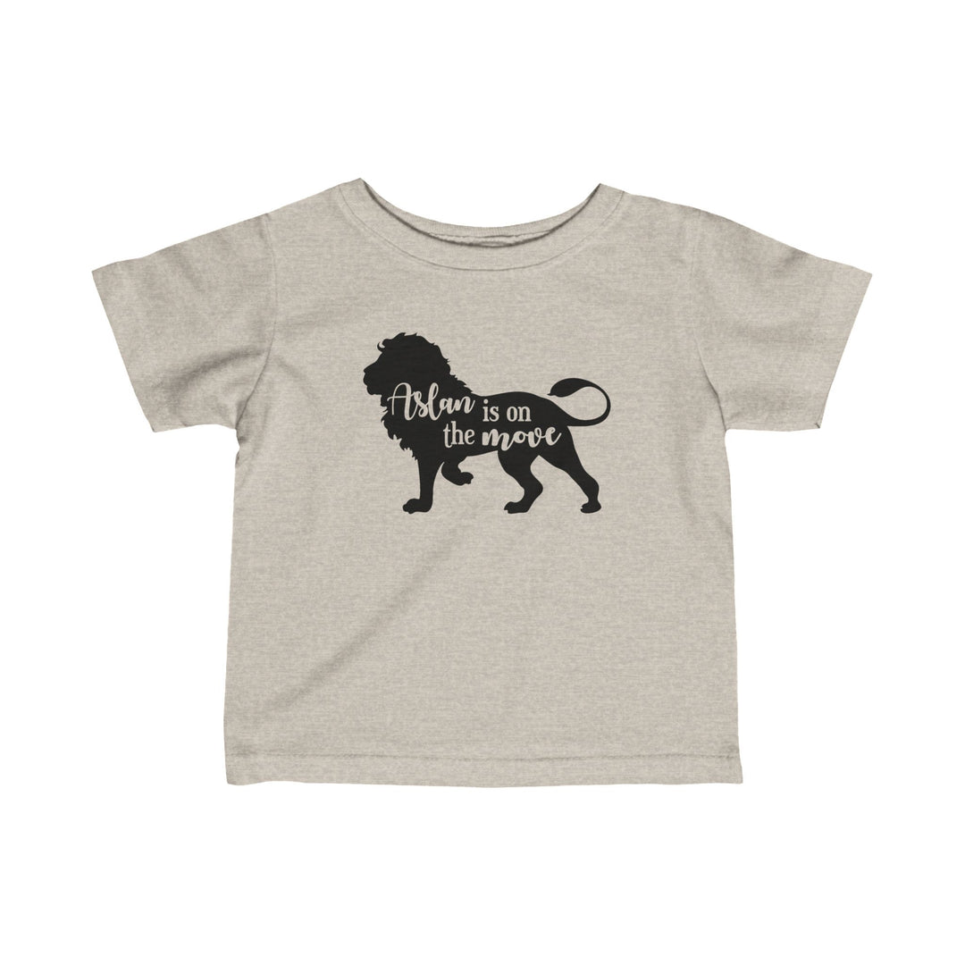 Aslan Is On The Move Baby Tee Kids clothes Natural Heather 6M 