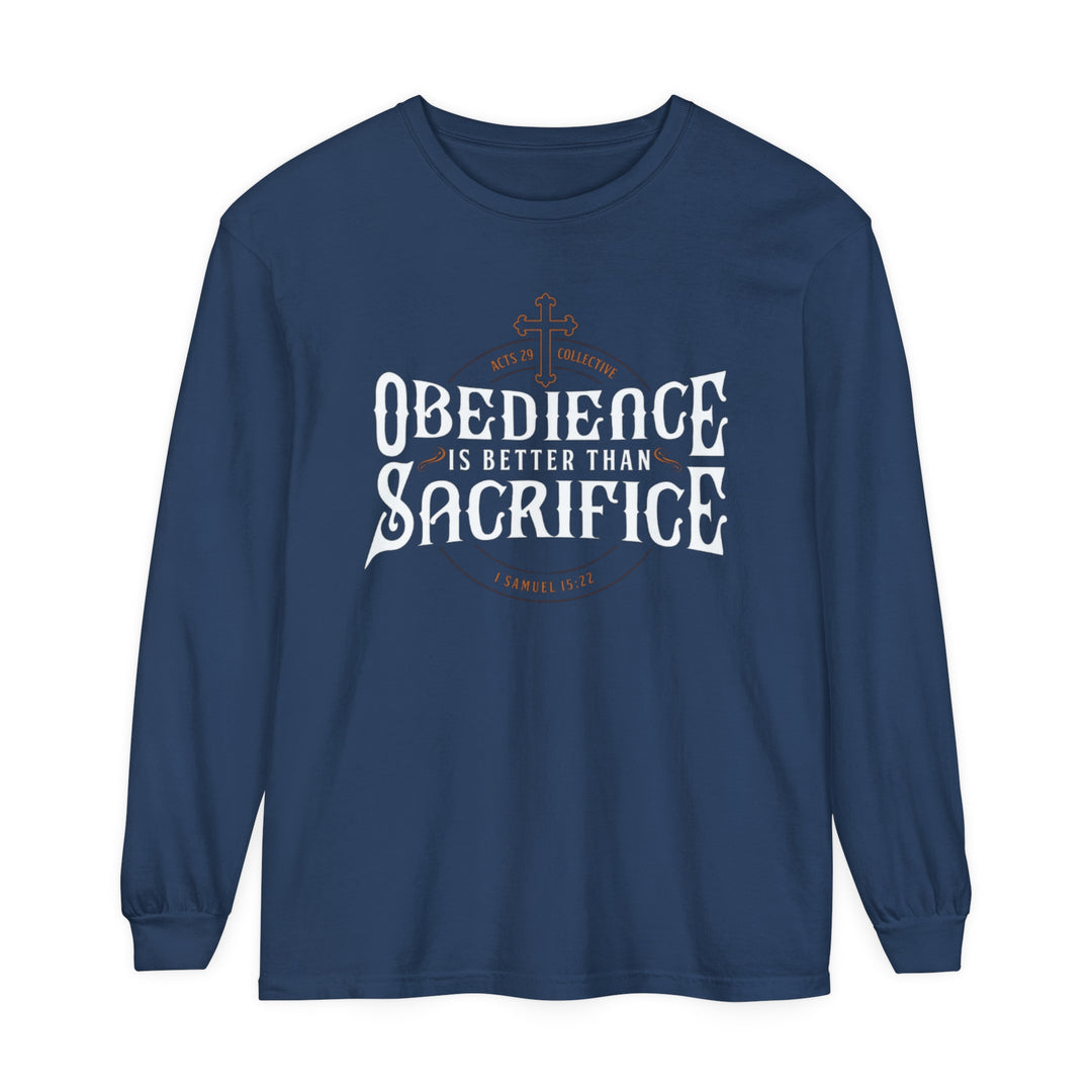 Obedience Is Better Long Sleeve Shirt Long-sleeve Midnight S 