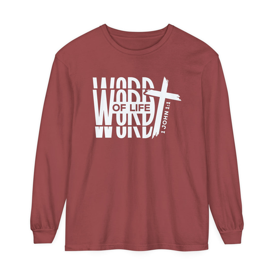 Word of Life Cross Long Sleeve Shirt Long-sleeve Brick S 