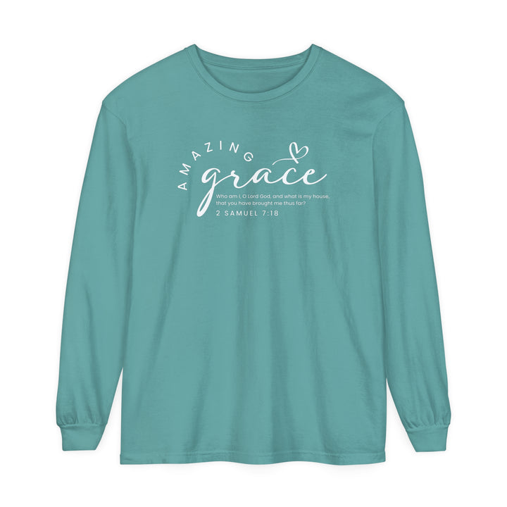 Amazing Grace Heart Long Sleeve Shirt Long-sleeve Seafoam S 