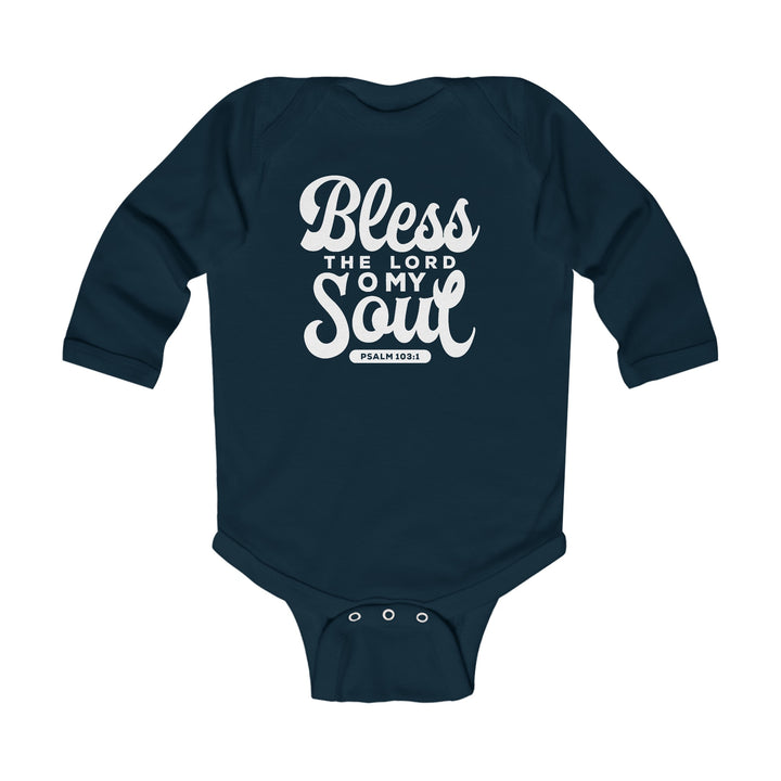 Bless The Lord Infant Long Sleeve Bodysuit Kids clothes Navy NB (0-3M) 