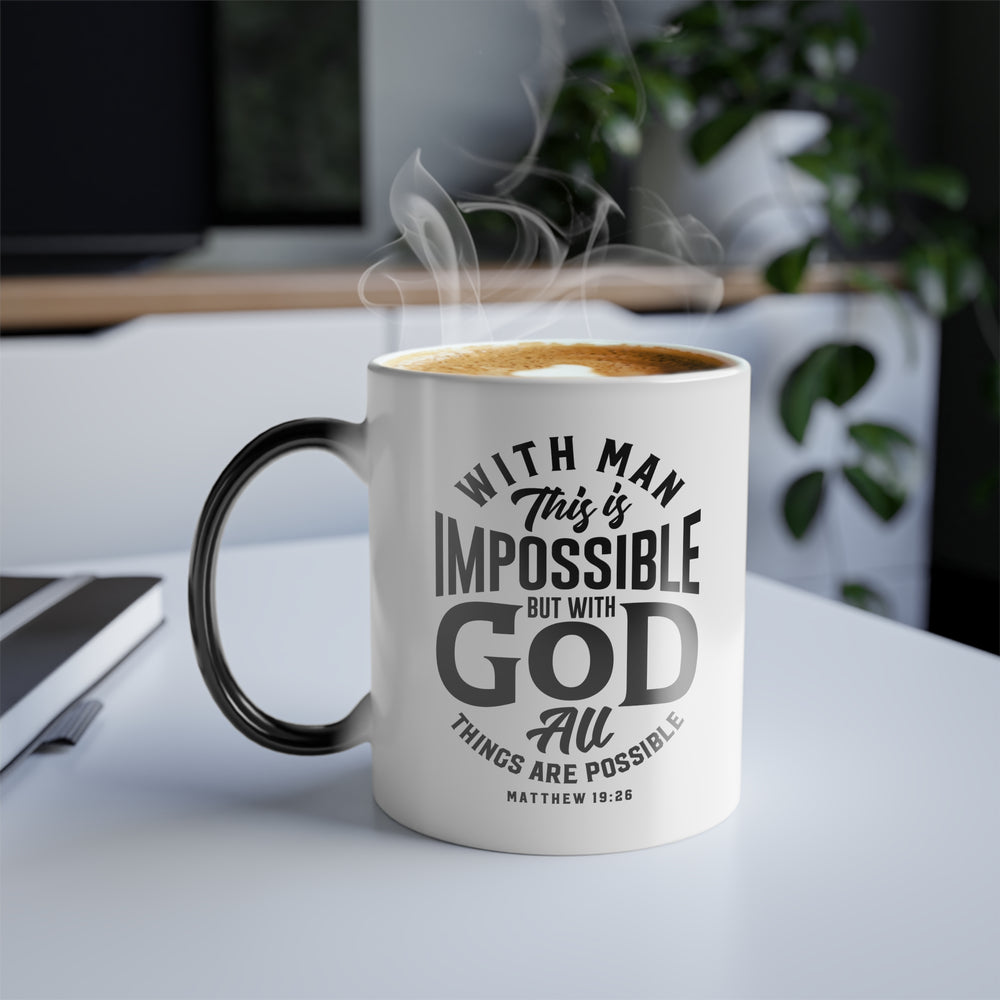 Christian Coffee Mug All Things Possible Color Morphing Mug   