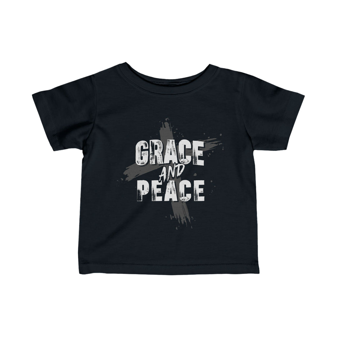 Grace and Peace Cross Baby Tee Kids clothes Black 6M 