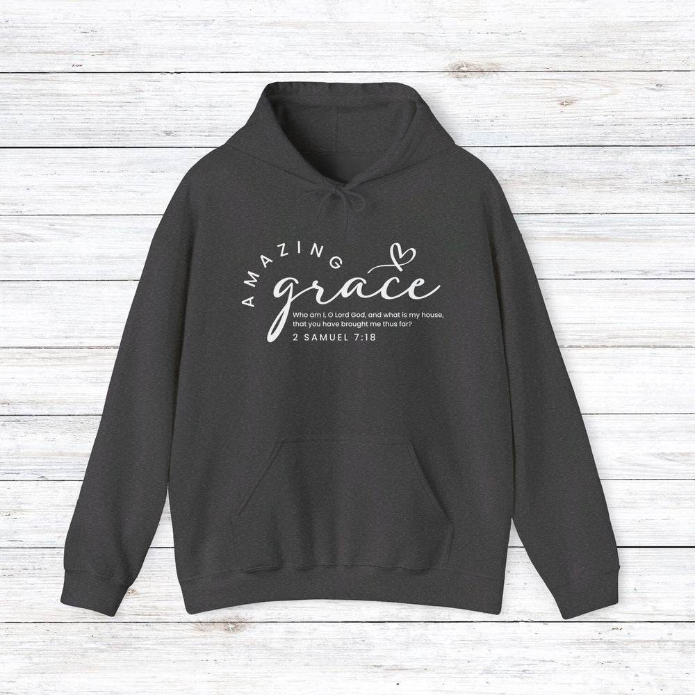 Amazing Grace Heart Hoodie Hoodie Dark Heather S 