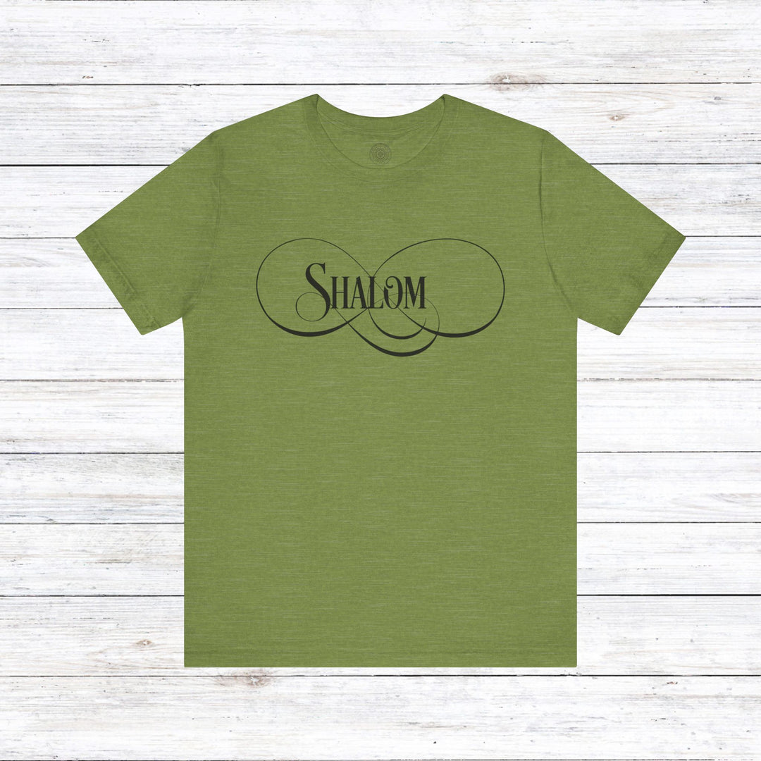 Shalom Script Unisex T-Shirt T-Shirt Heather Green S 