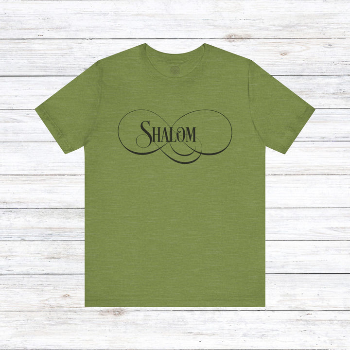 Shalom Script Unisex T-Shirt T-Shirt Heather Green S 