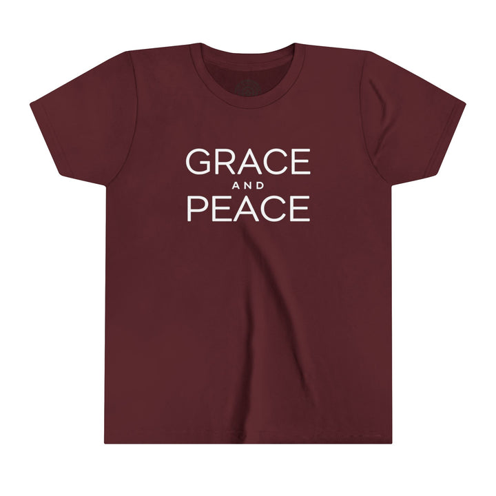 Grace and Peace Youth T-shirt Kids clothes Maroon S 