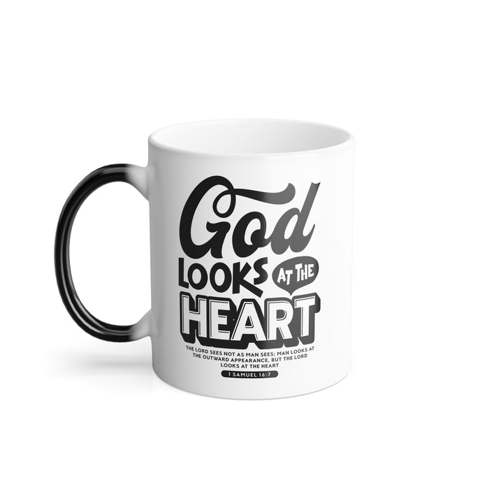 Christian Coffee Mug God Looks At Heart Color Morphing Mug 11oz  