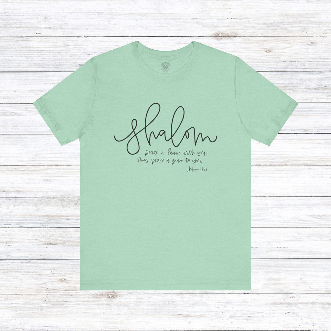 Shalom Peace Unisex T-Shirt T-Shirt Heather Mint M 