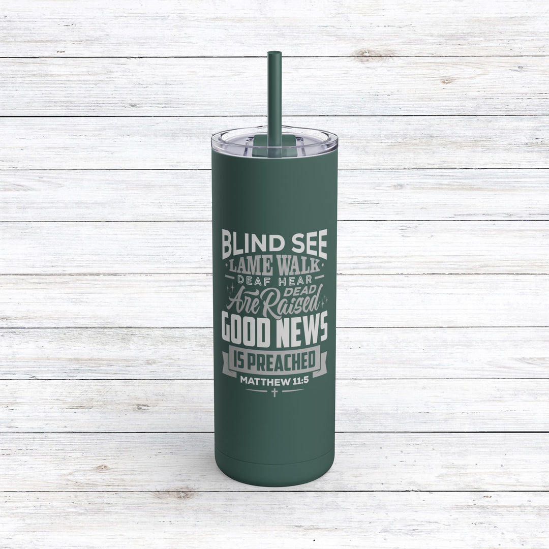 Christian Tumbler Go Tell John Mug Deep Teal 20oz Matte