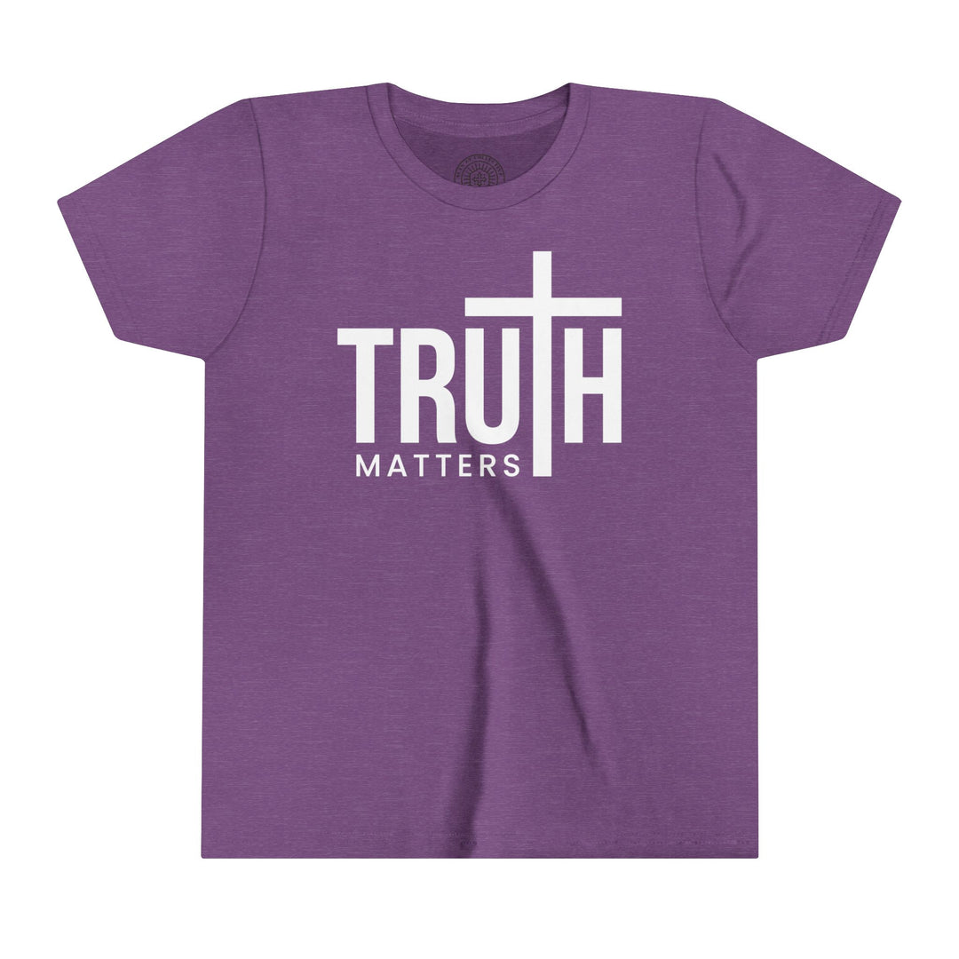 Truth Matters Youth T-Shirt Kids clothes Heather Team Purple S 