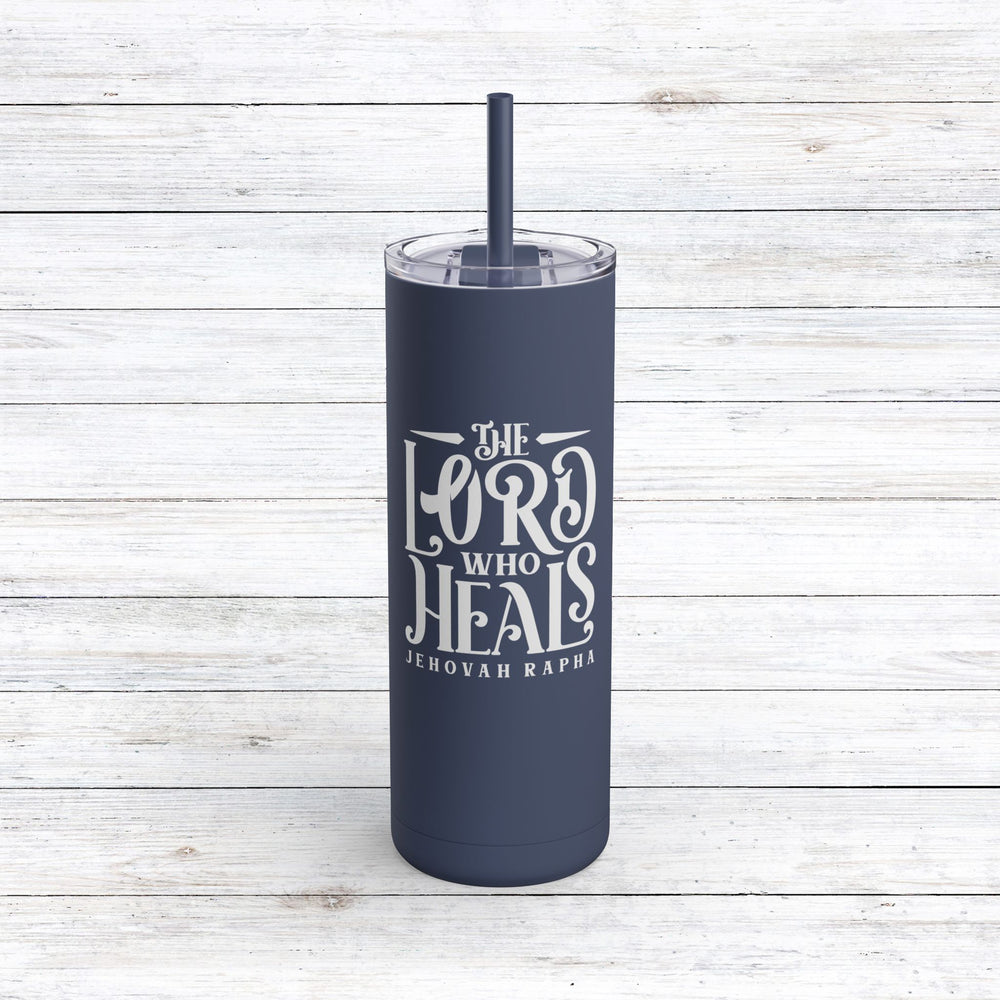 Christian Tumbler The Lord Who Heals Mug Indigo 20oz Matte