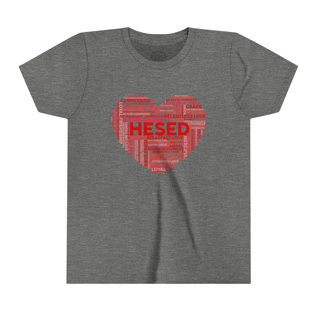 Hesed Heart Cloud Youth T-shirt Kids clothes Deep Heather S 