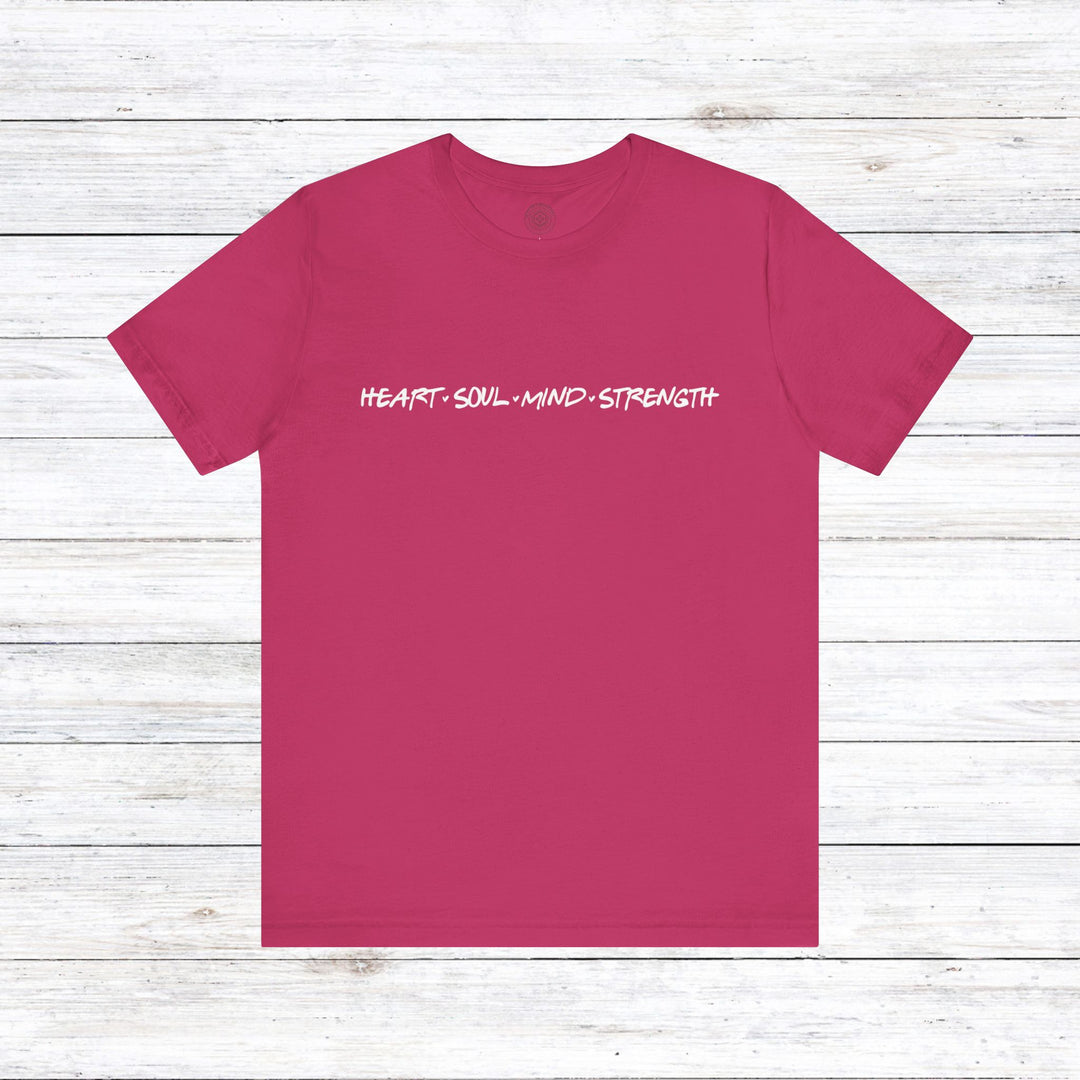 Heart Soul Mind Strength Print Unisex T-Shirt T-Shirt Berry S 