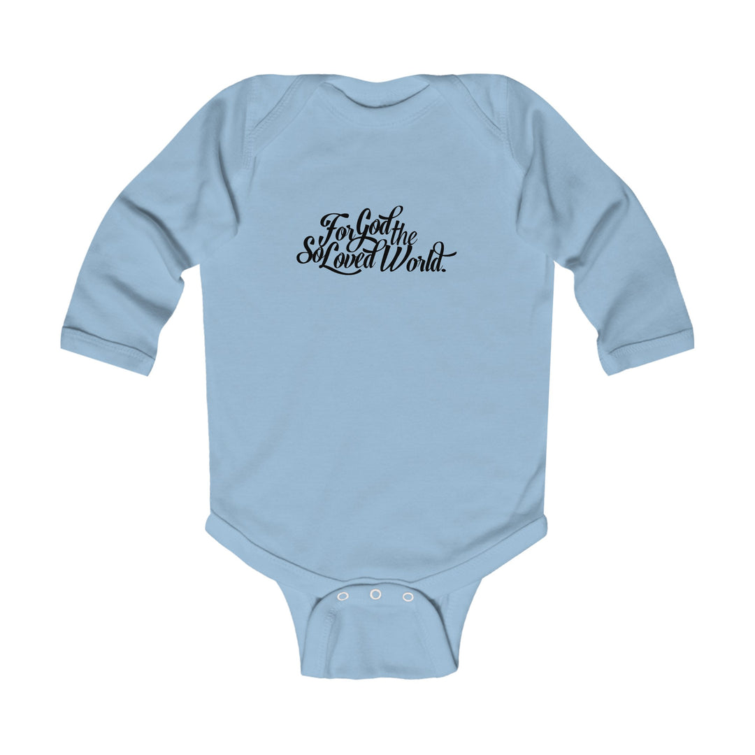 God So Loved Infant Long Sleeve Bodysuit Kids clothes Light Blue NB (0-3M) 