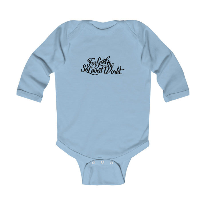 God So Loved Infant Long Sleeve Bodysuit Kids clothes Light Blue NB (0-3M) 