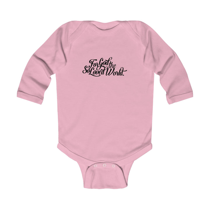 God So Loved Infant Long Sleeve Bodysuit Kids clothes Pink NB (0-3M) 