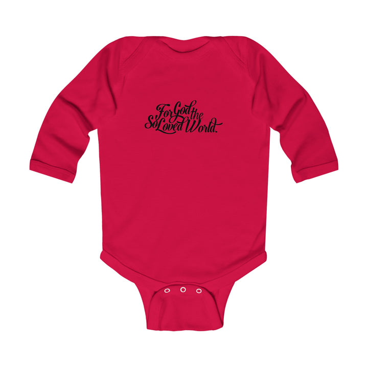 God So Loved Infant Long Sleeve Bodysuit Kids clothes Red NB (0-3M) 