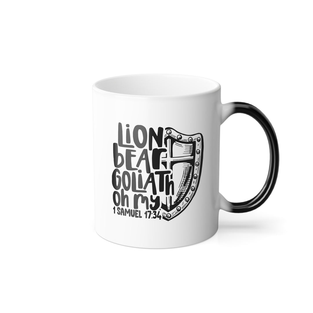 Christian Coffee Mug Lion Bear Goliath Oh My Color Morphing Mug   