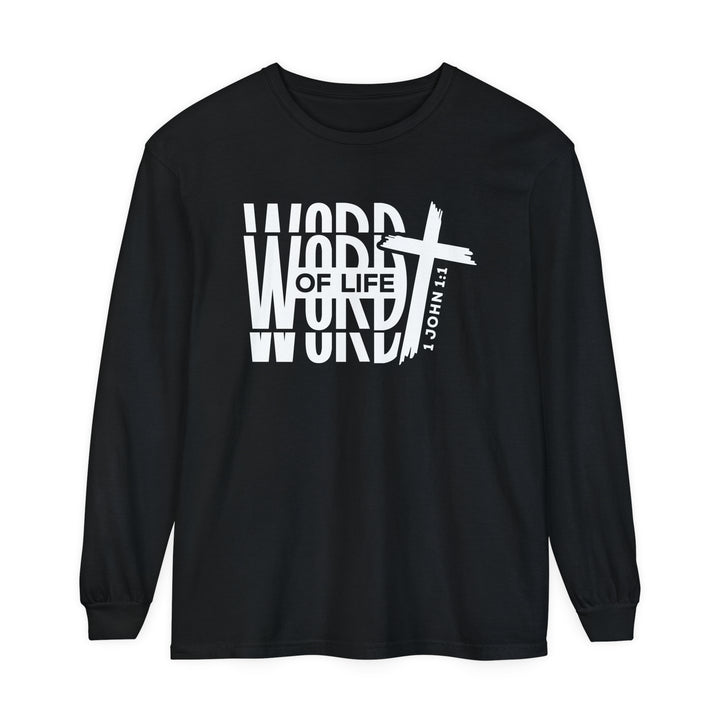 Word of Life Cross Long Sleeve Shirt Long-sleeve Black S 