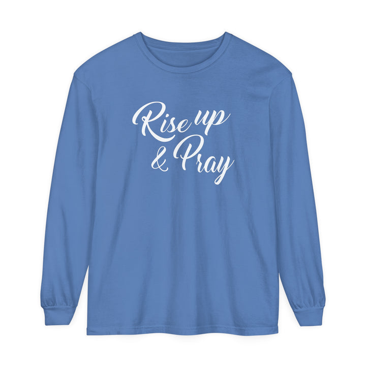 Rise Up and Pray Long Sleeve Shirt Long-sleeve Flo Blue S 