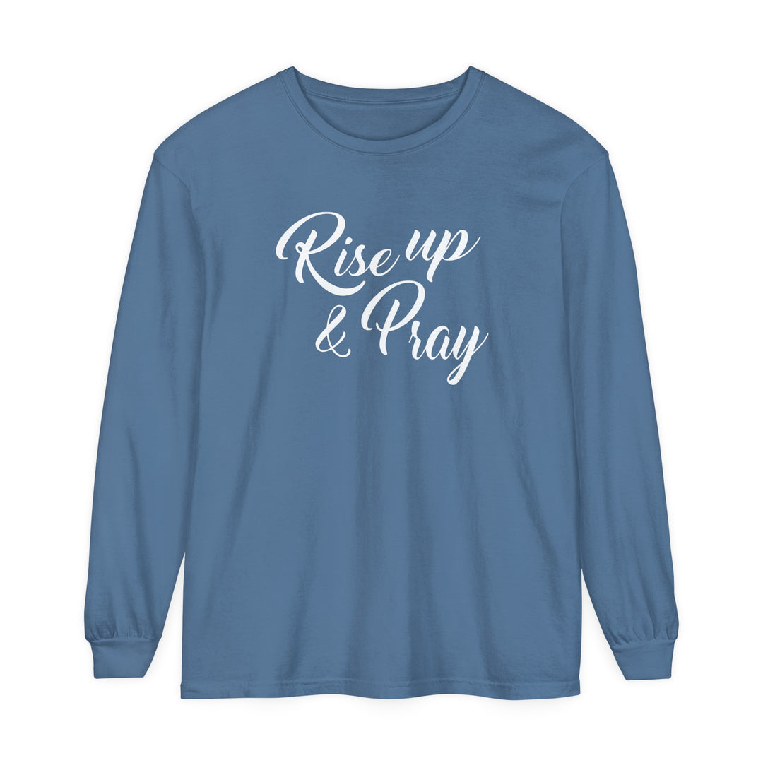 Rise Up and Pray Long Sleeve Shirt Long-sleeve Blue Jean S 