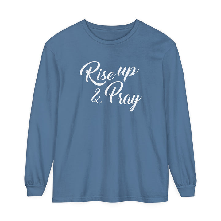 Rise Up and Pray Long Sleeve Shirt Long-sleeve Blue Jean S 