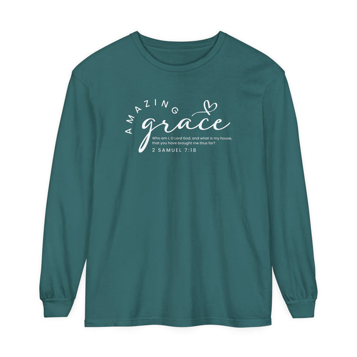 Amazing Grace Heart Long Sleeve Shirt Long-sleeve Blue Spruce S 